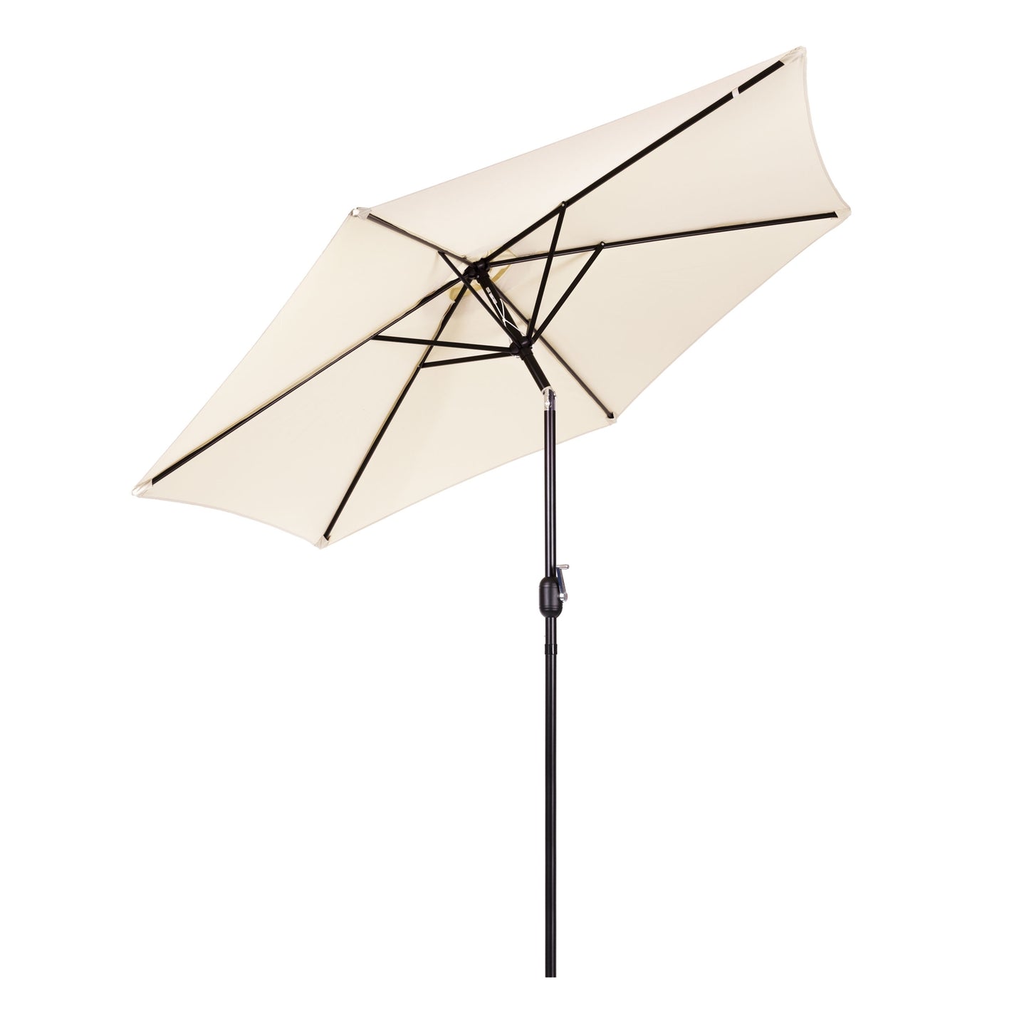 Large slanted broken garden umbrella with a crank, 6 ribs, beige 270 cm