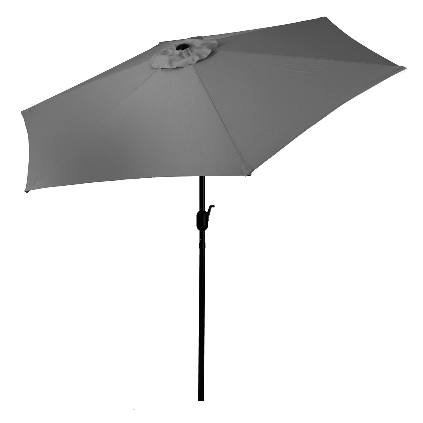 Large slanted broken garden umbrella with a crank, 6 ribs, gray 270 cm