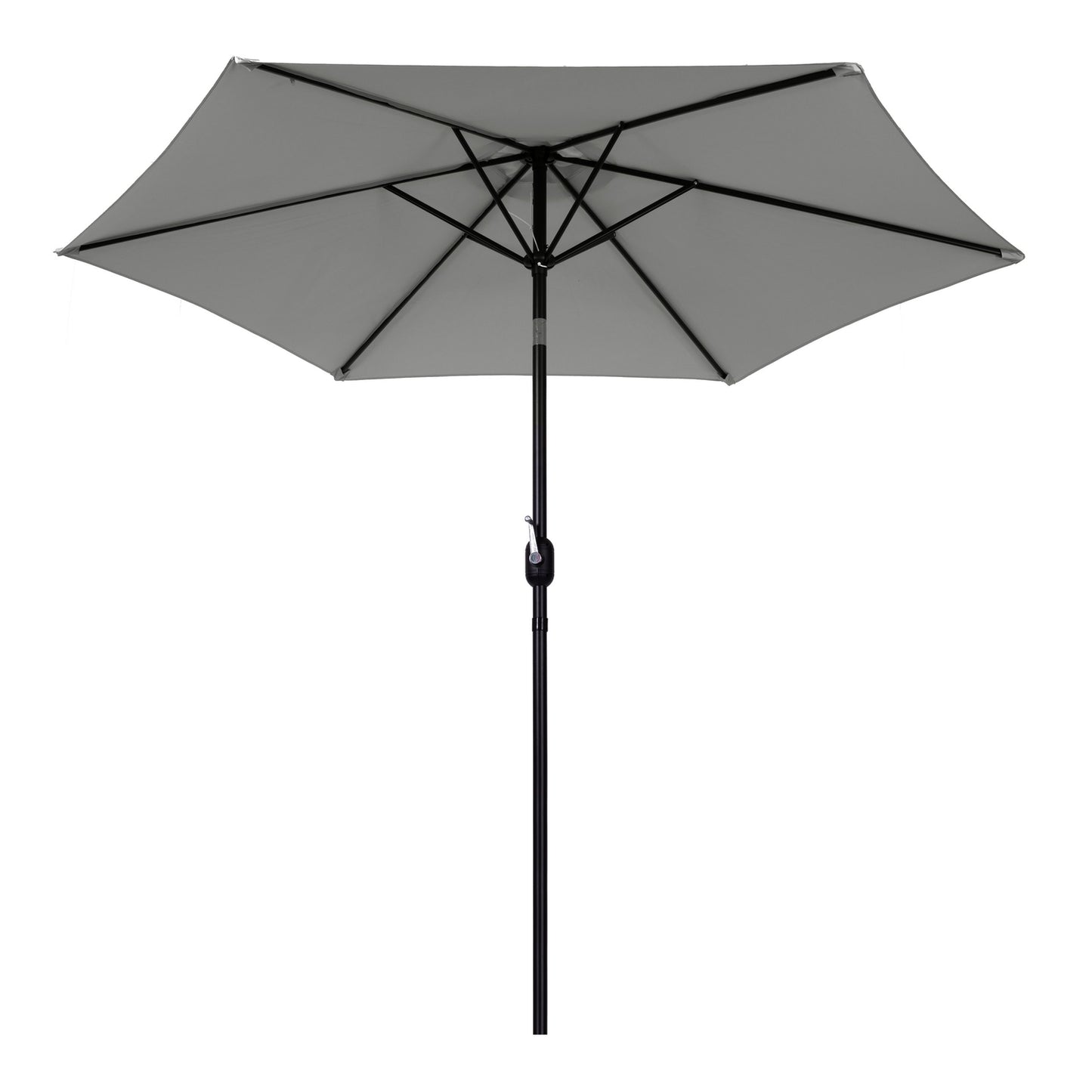 Large slanted broken garden umbrella with a crank, 6 ribs, gray 270 cm