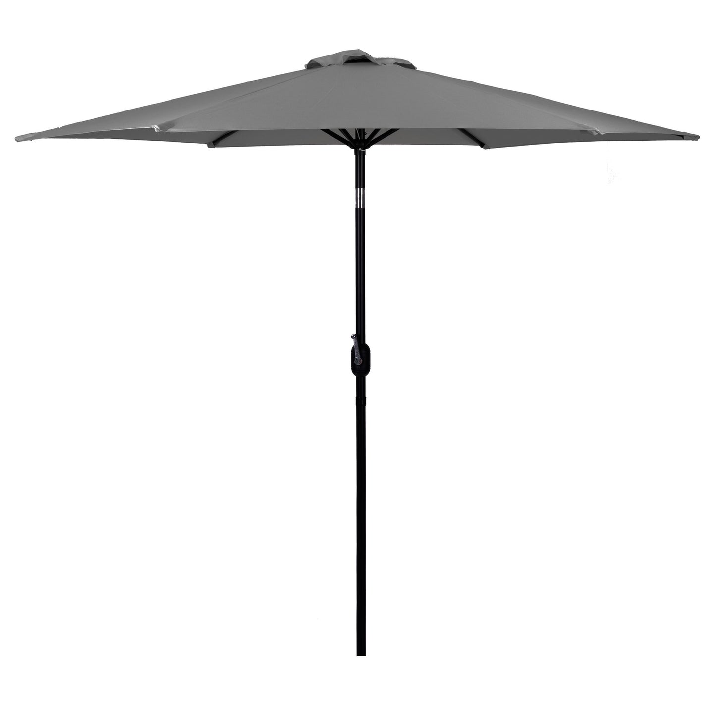 Large slanted broken garden umbrella with a crank, 6 ribs, gray 270 cm