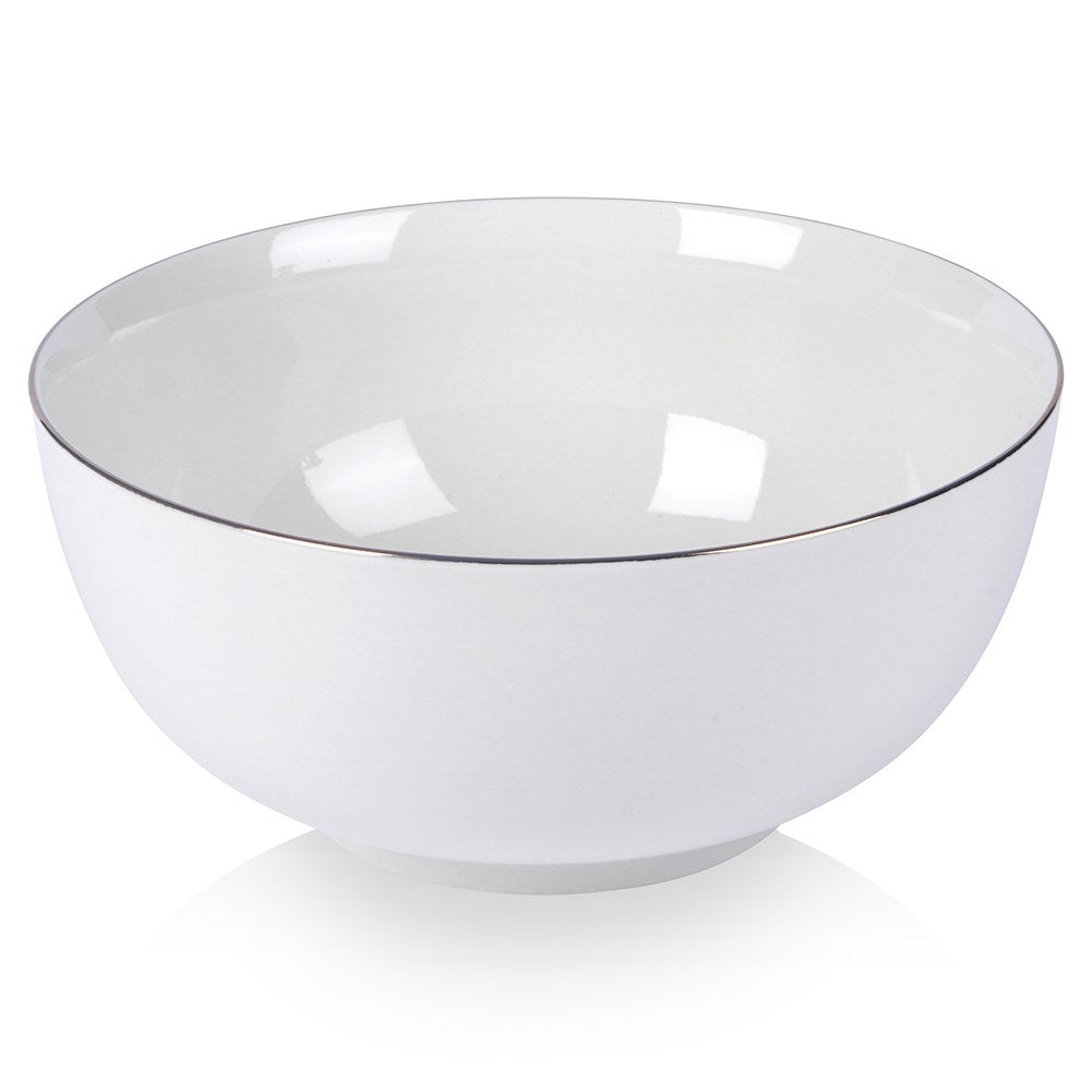Large white porcelain bowl 1.5L with gold decoration
