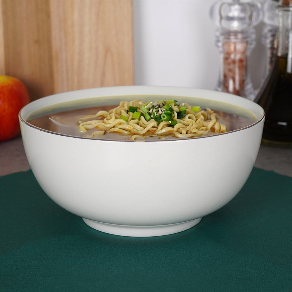 Large white porcelain bowl 1.5L with gold decoration
