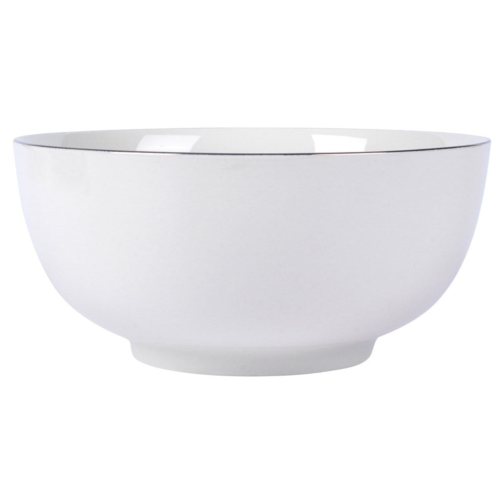 Large white porcelain bowl 1.5L with gold decoration