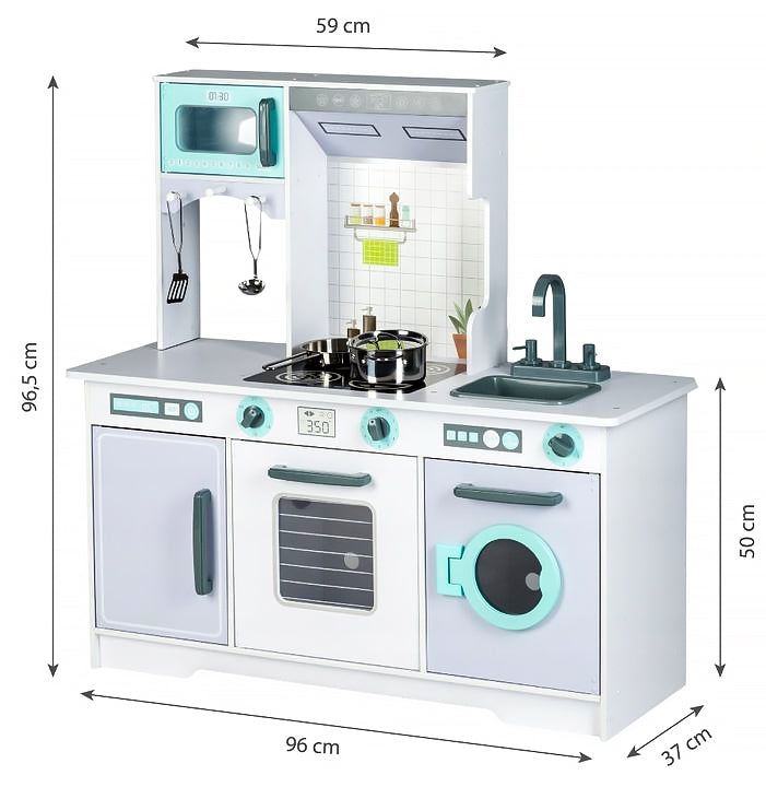 Large wooden children's kitchen with ECOTOYS accessories