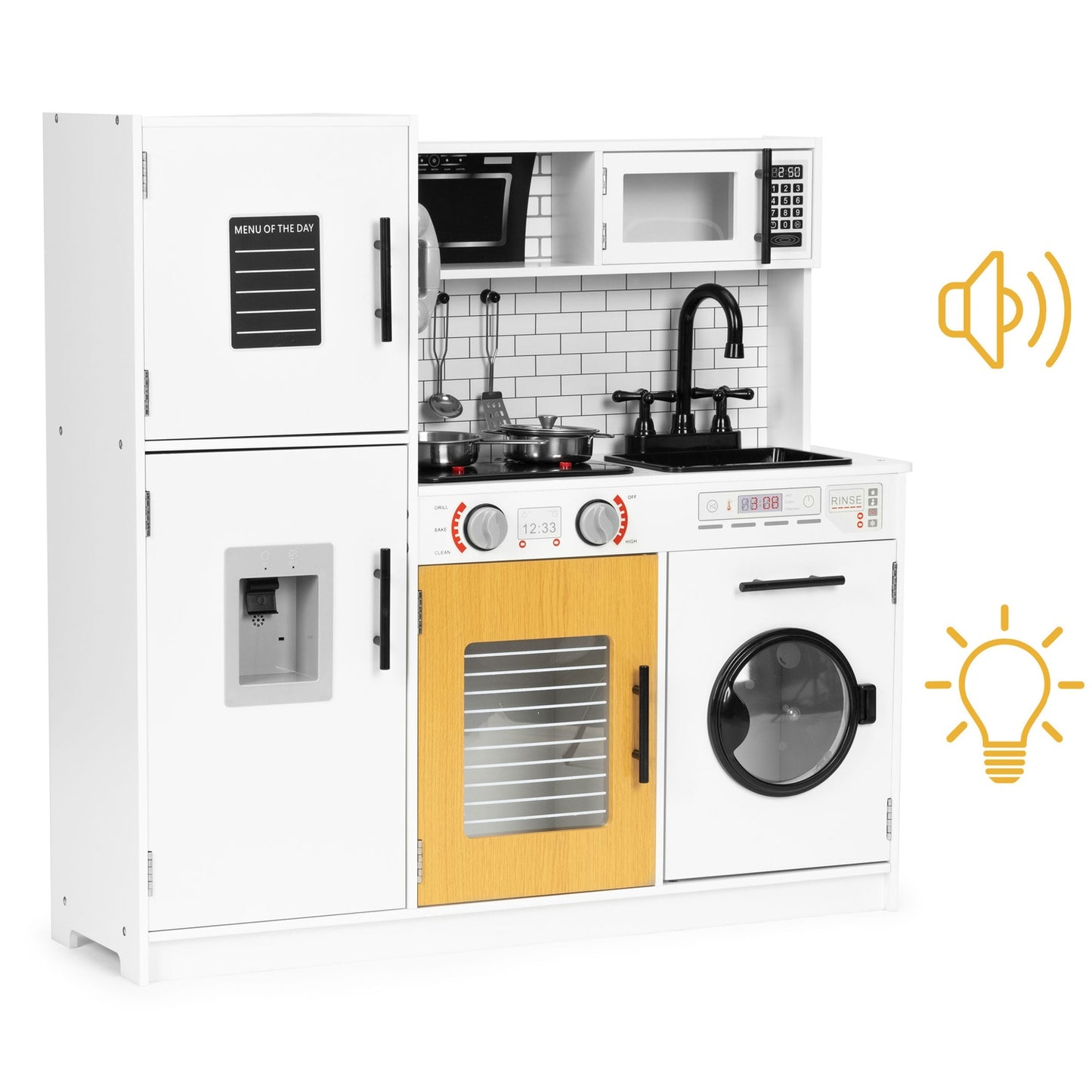 Large wooden kitchen for children + sounds of lights ECOTOYS