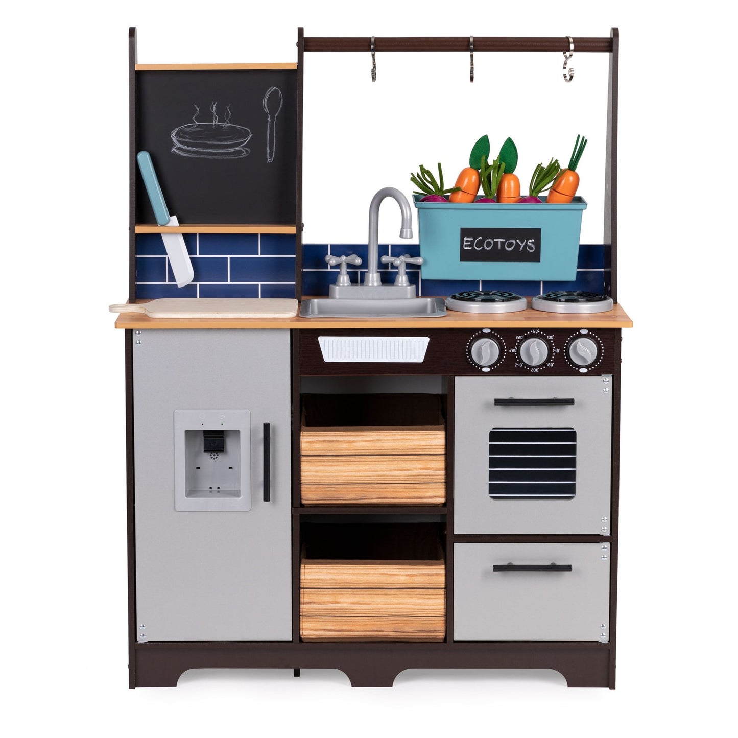 Large wooden kitchen for kids accessories