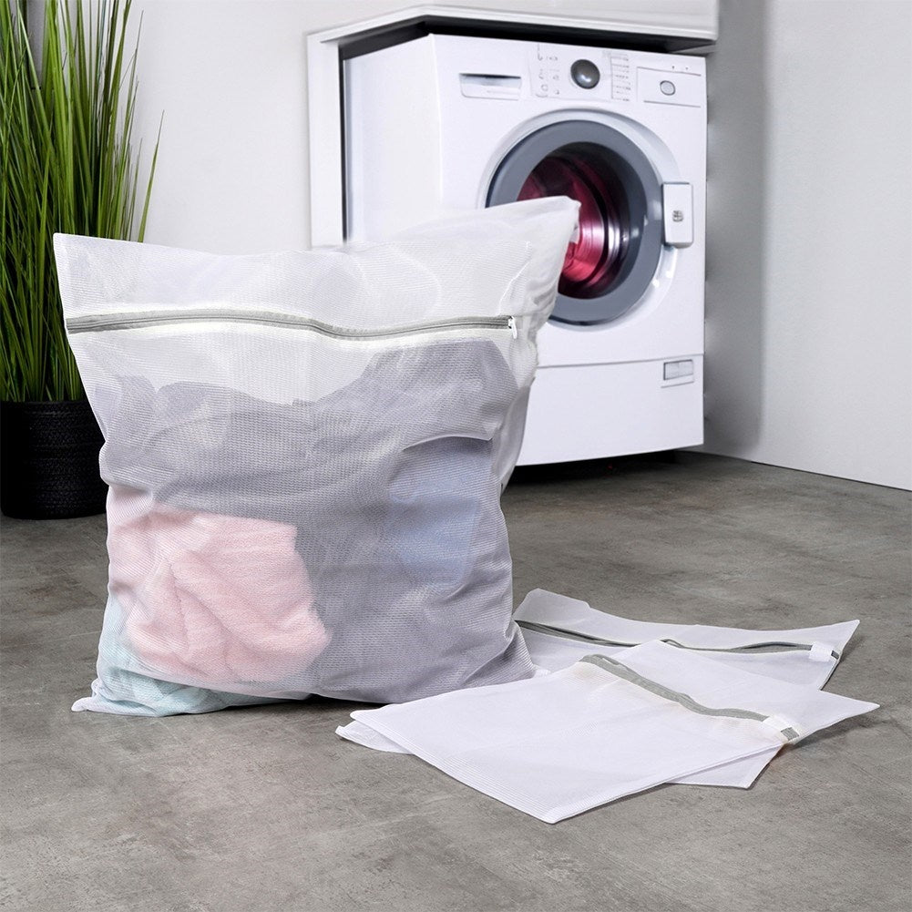 Laundry bags for bras and delicate fabrics with plastic zipper
