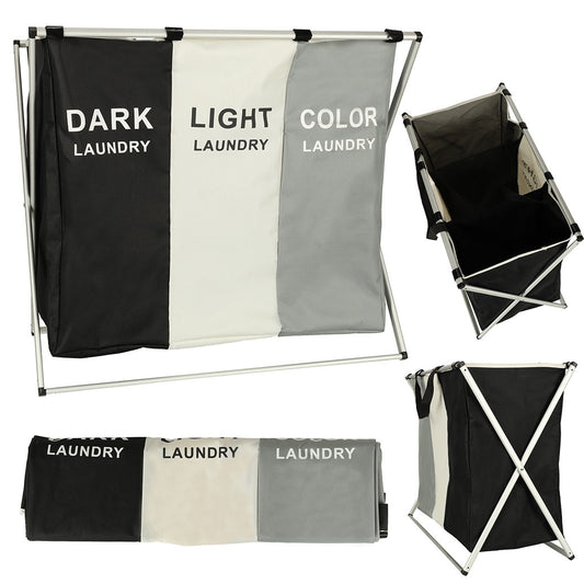 Laundry basket segregation organiser 3 compartments 135l