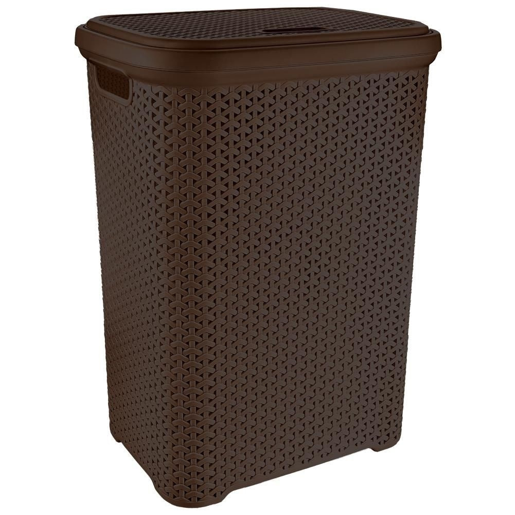 Laundry basket with openable lid in light material