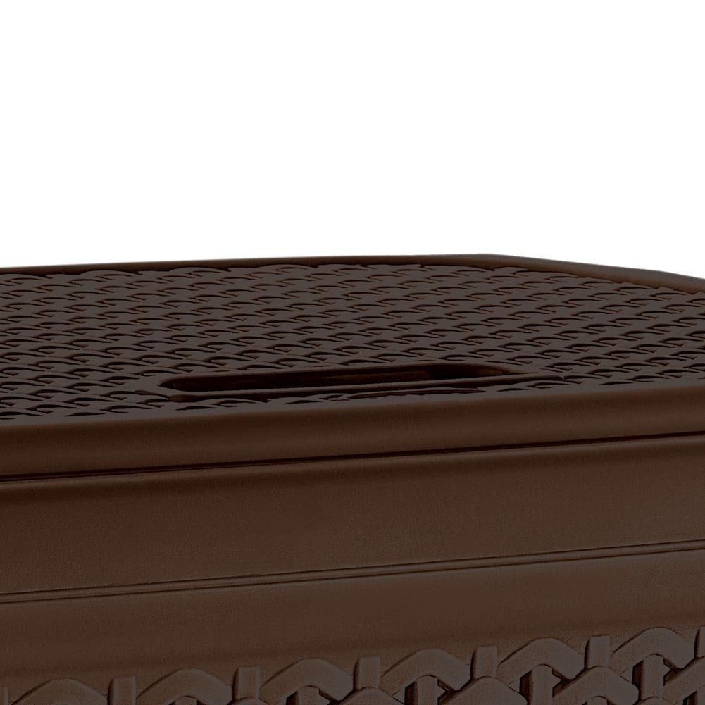 Laundry basket with openable lid in light material