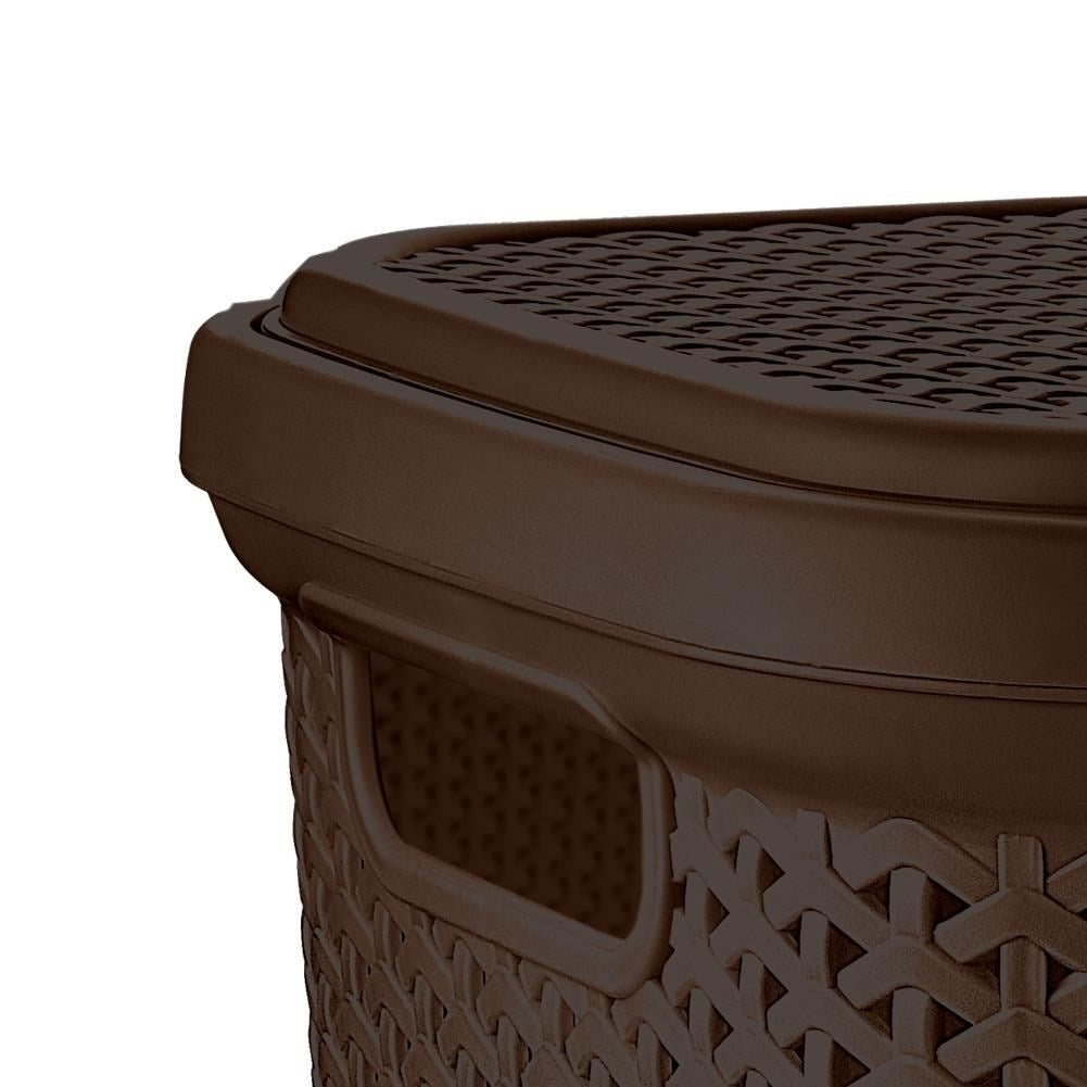 Laundry basket with openable lid in light material
