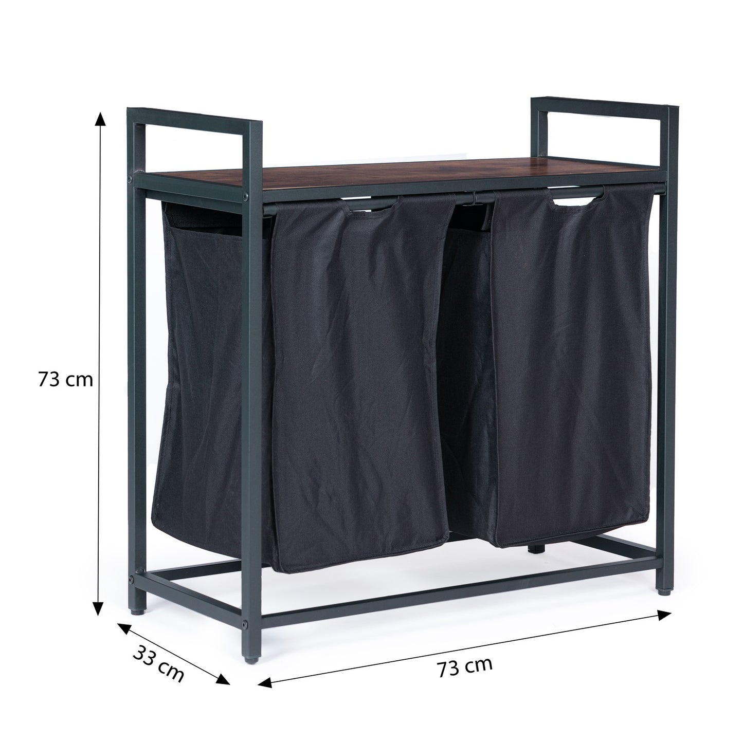 Laundry sorting basket, 2 baskets, steel loft structure