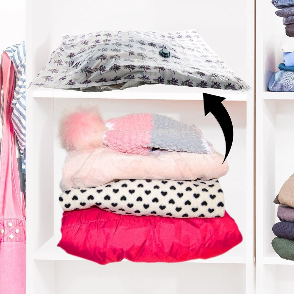 Lavender-scented vacuum bag for clothes and bedding