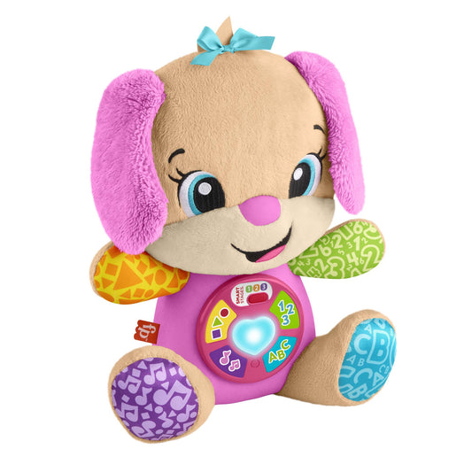 Learning Plush Puppy Toy, Pink, Multilingual, 6 Months+