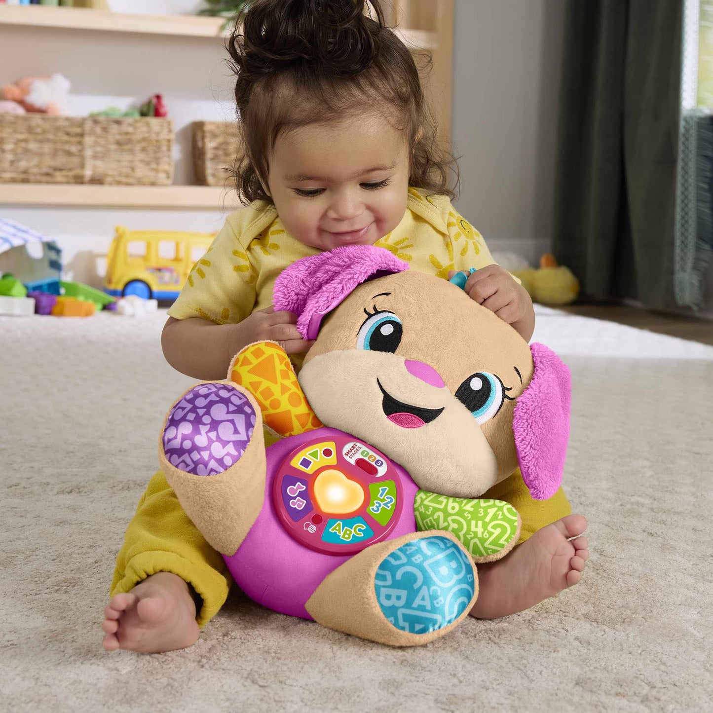 Learning Plush Puppy Toy, Pink, Multilingual, 6 Months+