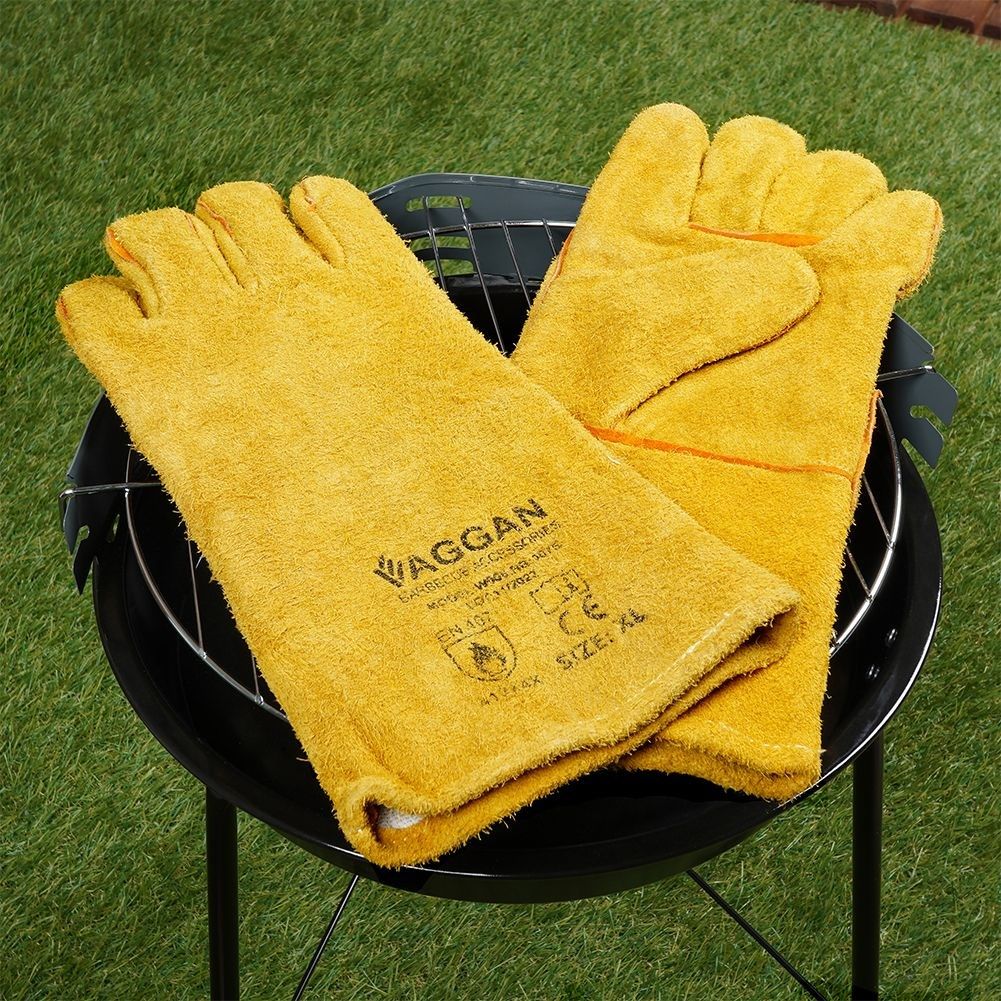 Leather grill gloves - safe and comfortable for grilling