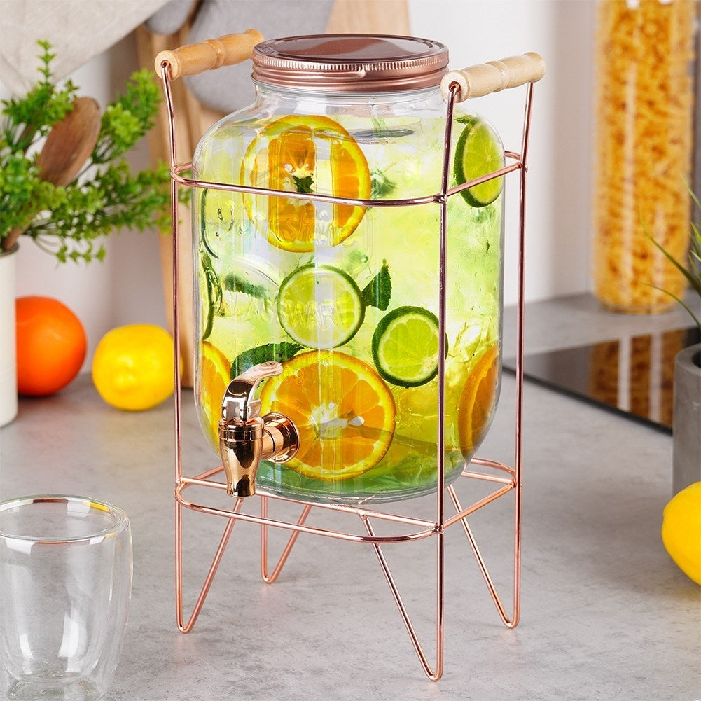 Lemonade Jar with Lid, Faucet and Stand - Perfect for Parties