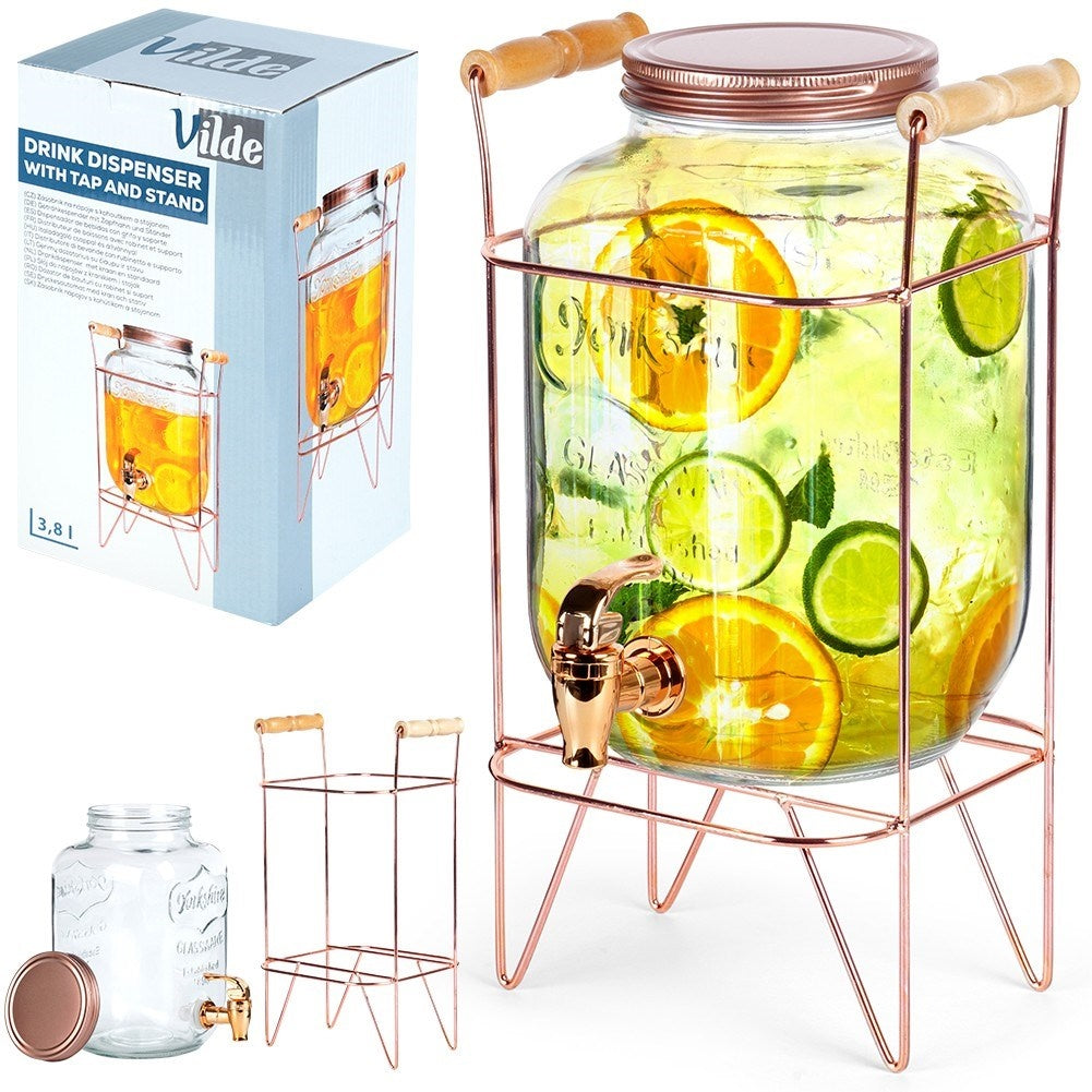 Lemonade Jar with Lid, Faucet and Stand - Perfect for Parties