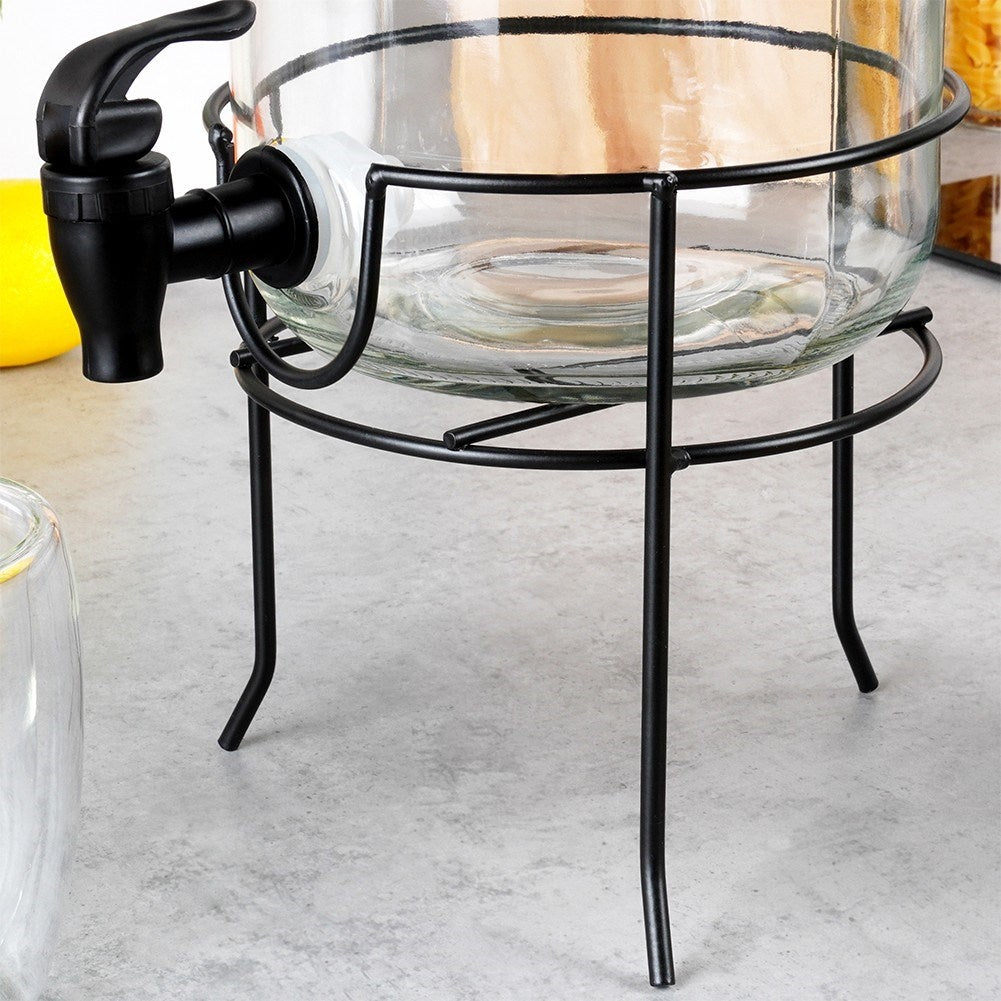 Lemonade jar with lid, faucet and stand - protects against insects