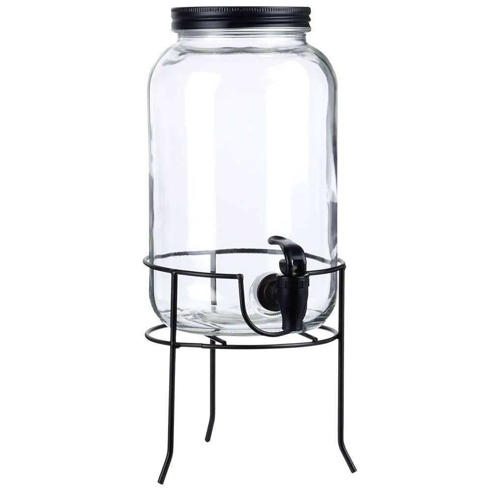 Lemonade jar with lid, faucet and stand - protects against insects