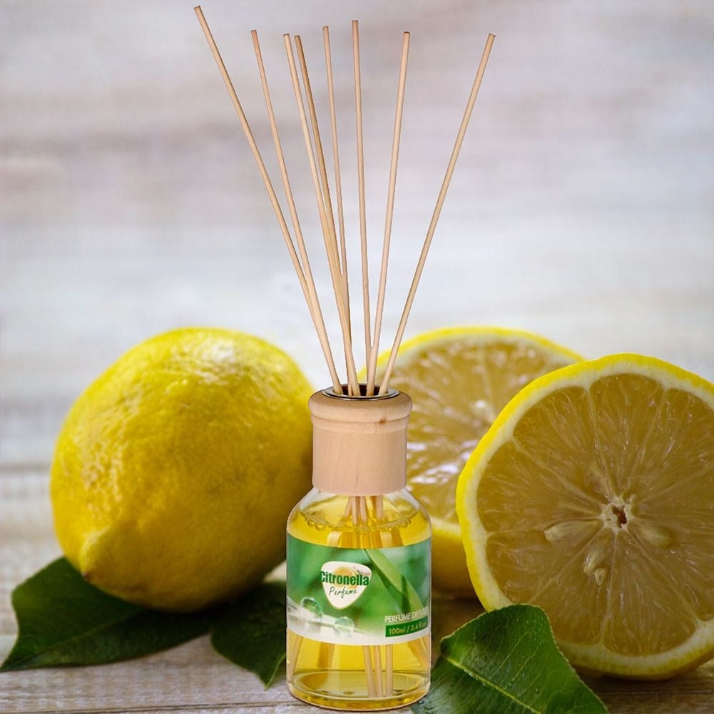 Lemon scented diffuser with sticks - Decorative air freshener