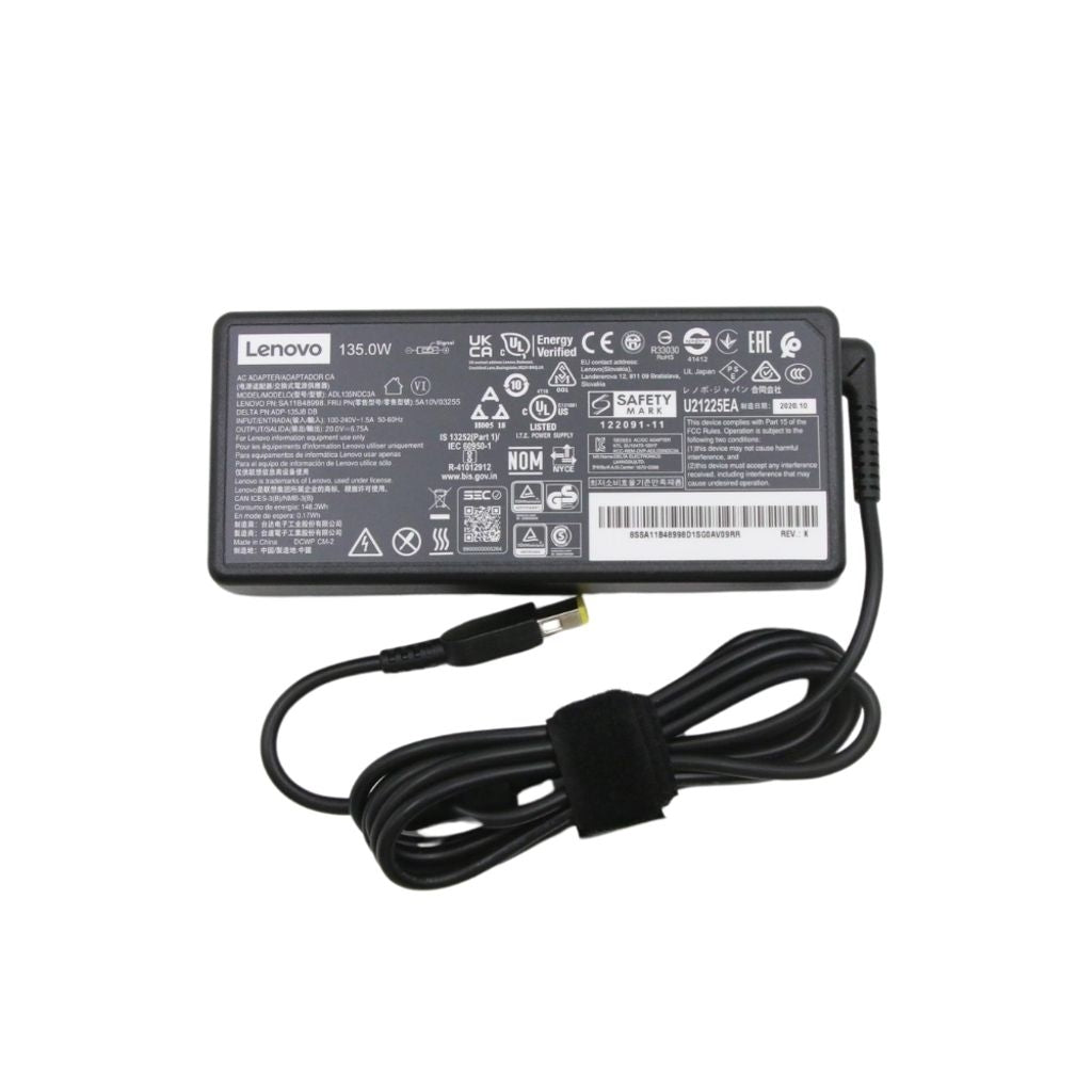 Lenovo 135W Charger, AC Adapter, Slim Tip Connector, 20V, 6.75A, ADL135NDC3A