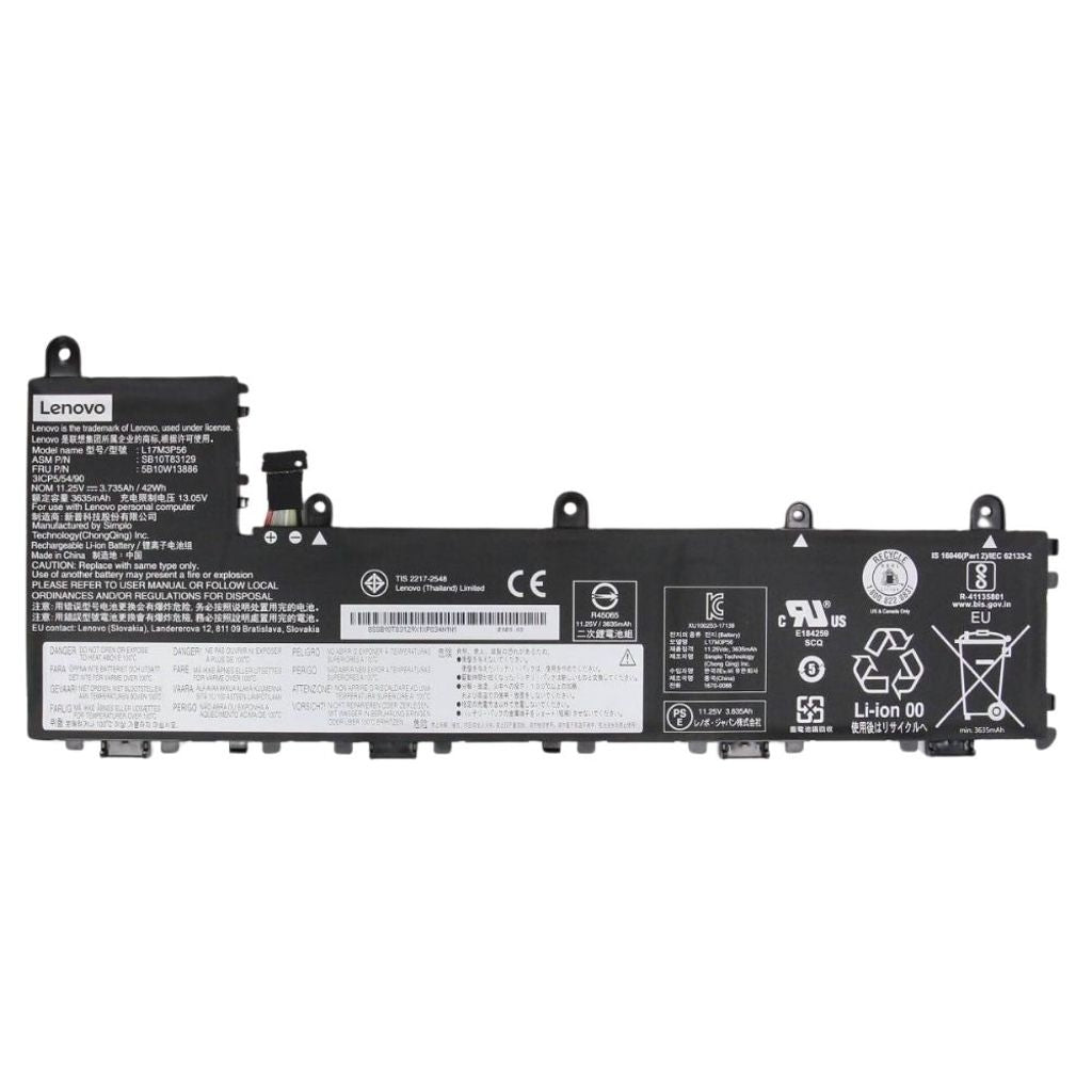 Lenovo 3C Laptop Battery, 42Wh, 11.25V, Li-ion L17M3P56 SB10K83129
