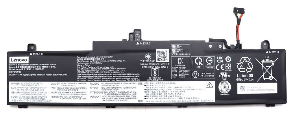 Lenovo Laptop Battery 3C 57Wh 11.52V L22M3PG5SP/A25