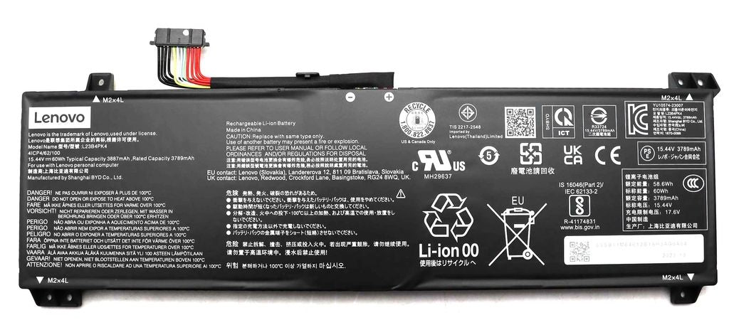 Lenovo Laptop Battery 4C 60wh 15.44V L23D4PK4 SD/C 30