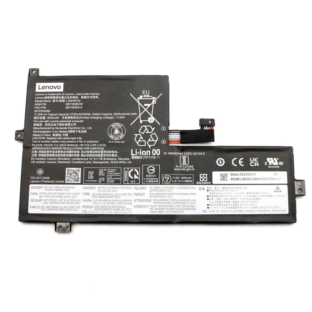 Lenovo Laptop Battery 500e Gen3 JSL SD/C L20D3PG2 11.25V 42Wh 3C