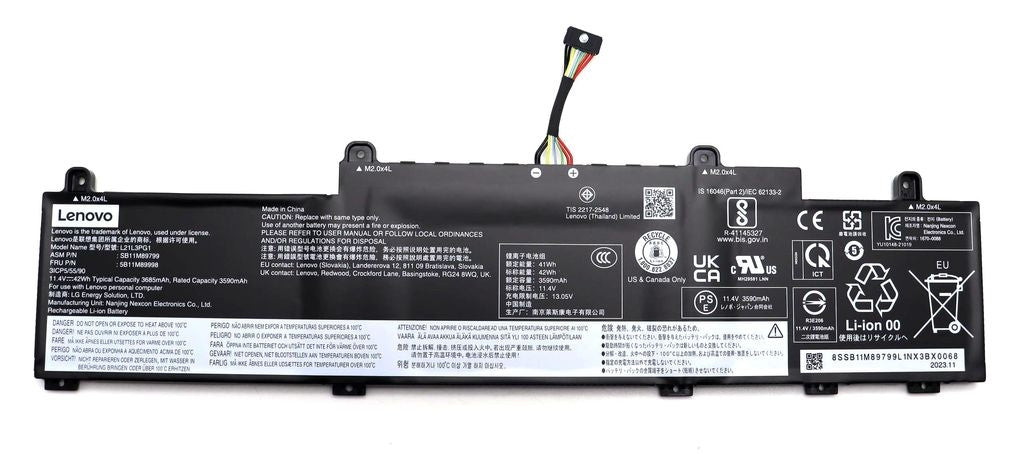 Lenovo Laptop Battery Internal, 3-cell 42Wh, Li-ion, LG