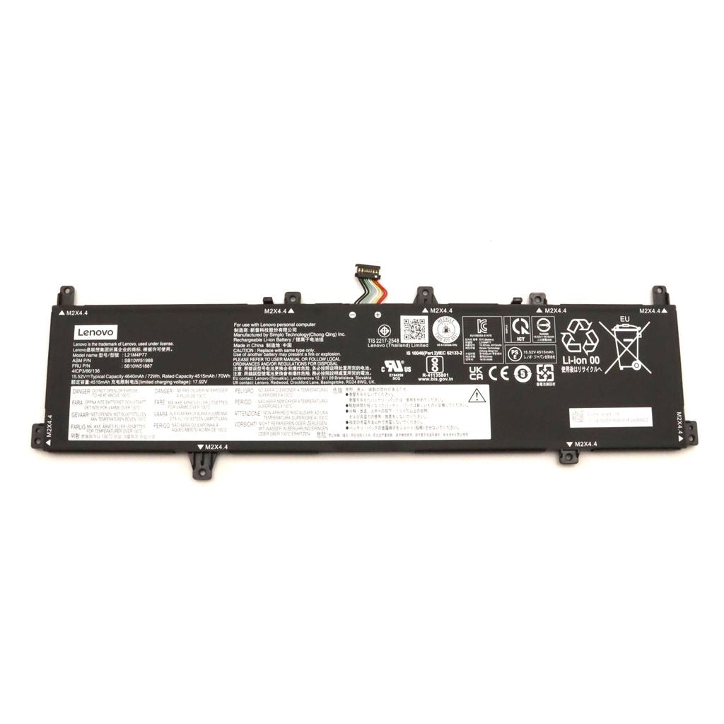 Lenovo Laptop Battery Internal, 4-cell, 72Wh, Li-ion, SP/A