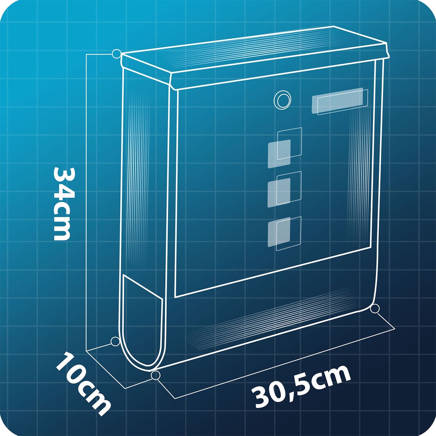Letter box 34x30.5x10 cm anthracite HM-861