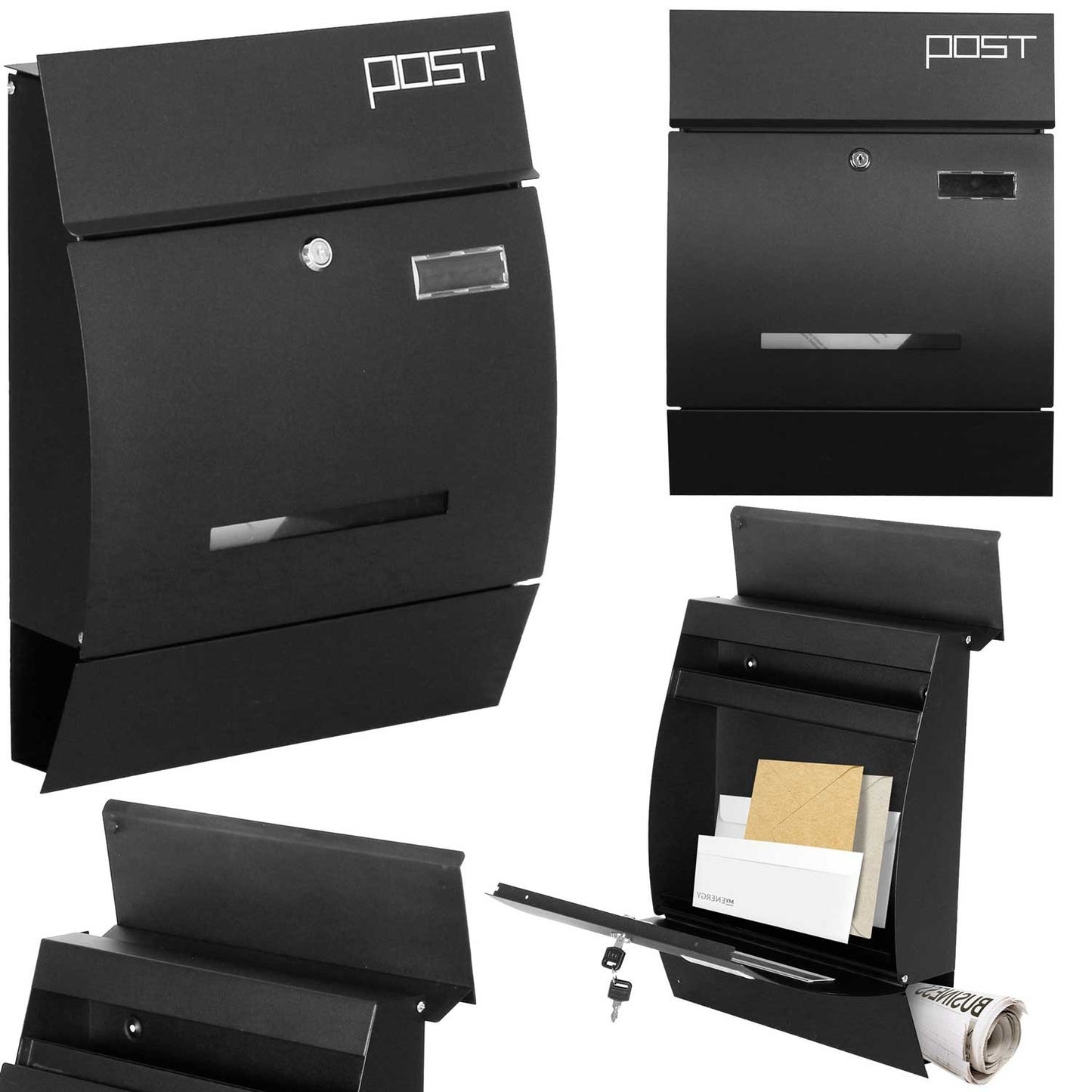 Letter box 35x45x10cm black 4994