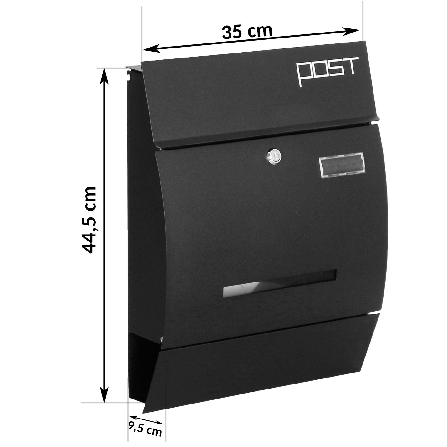 Letter box 35x45x10cm black 4994