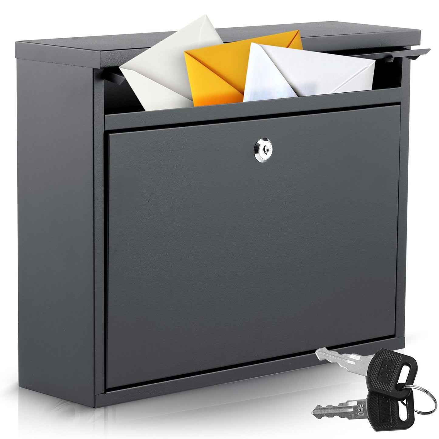 Letter box 37.5x30.5x12 cm black HM-860