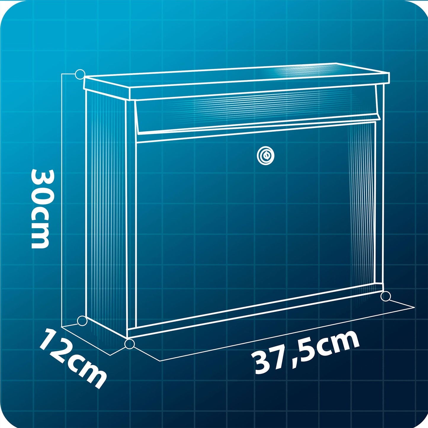 Letter box 37.5x30.5x12 cm black HM-860