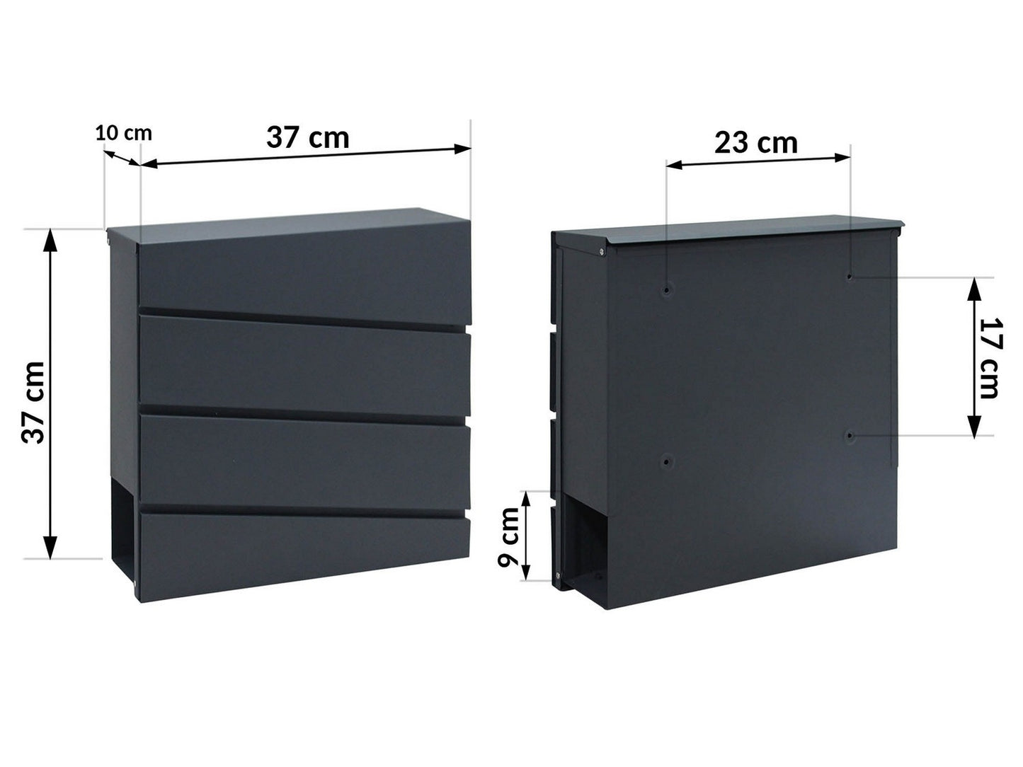 Letter box 37x37x10cm anthracite 4992