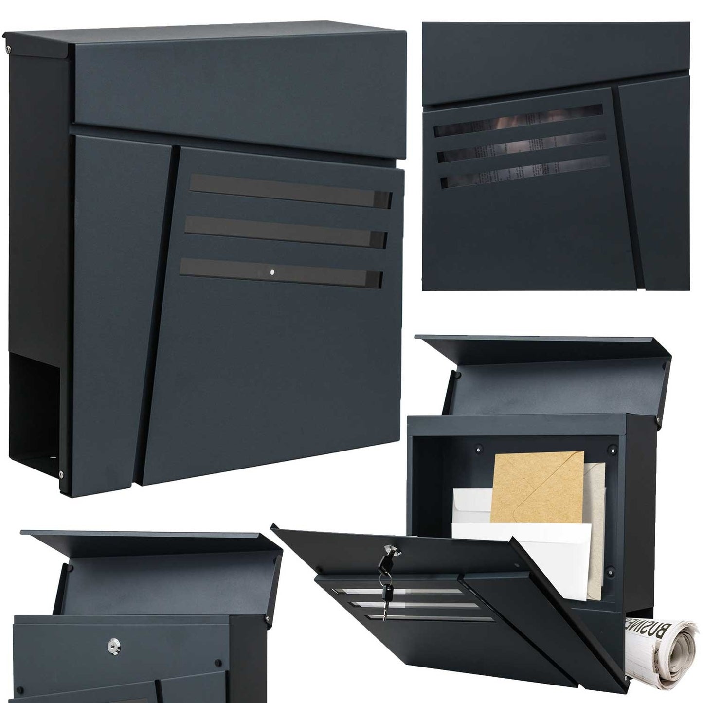 Letter box 37x37x10cm anthracite 4996
