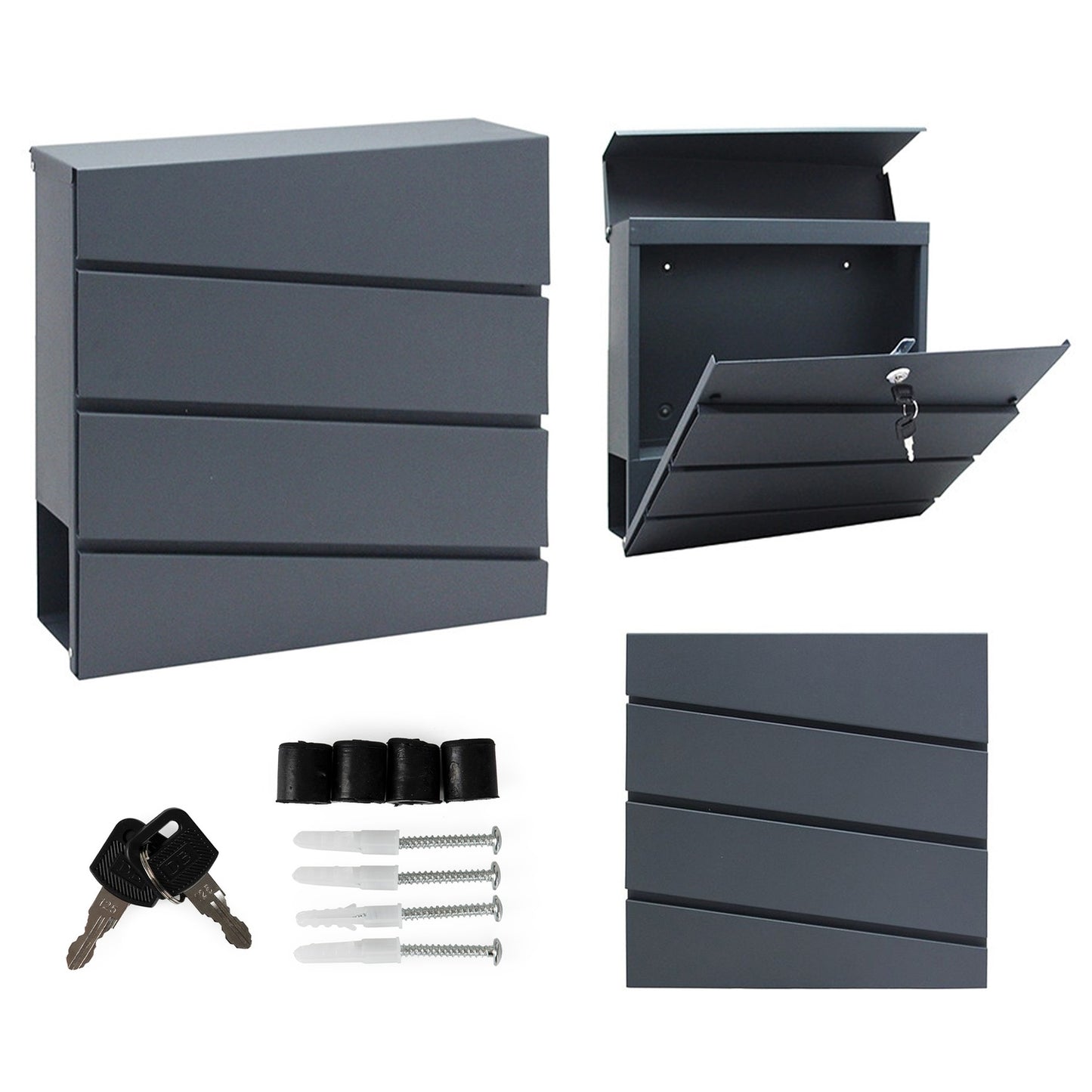 Letter box, galvanized steel, anthracite