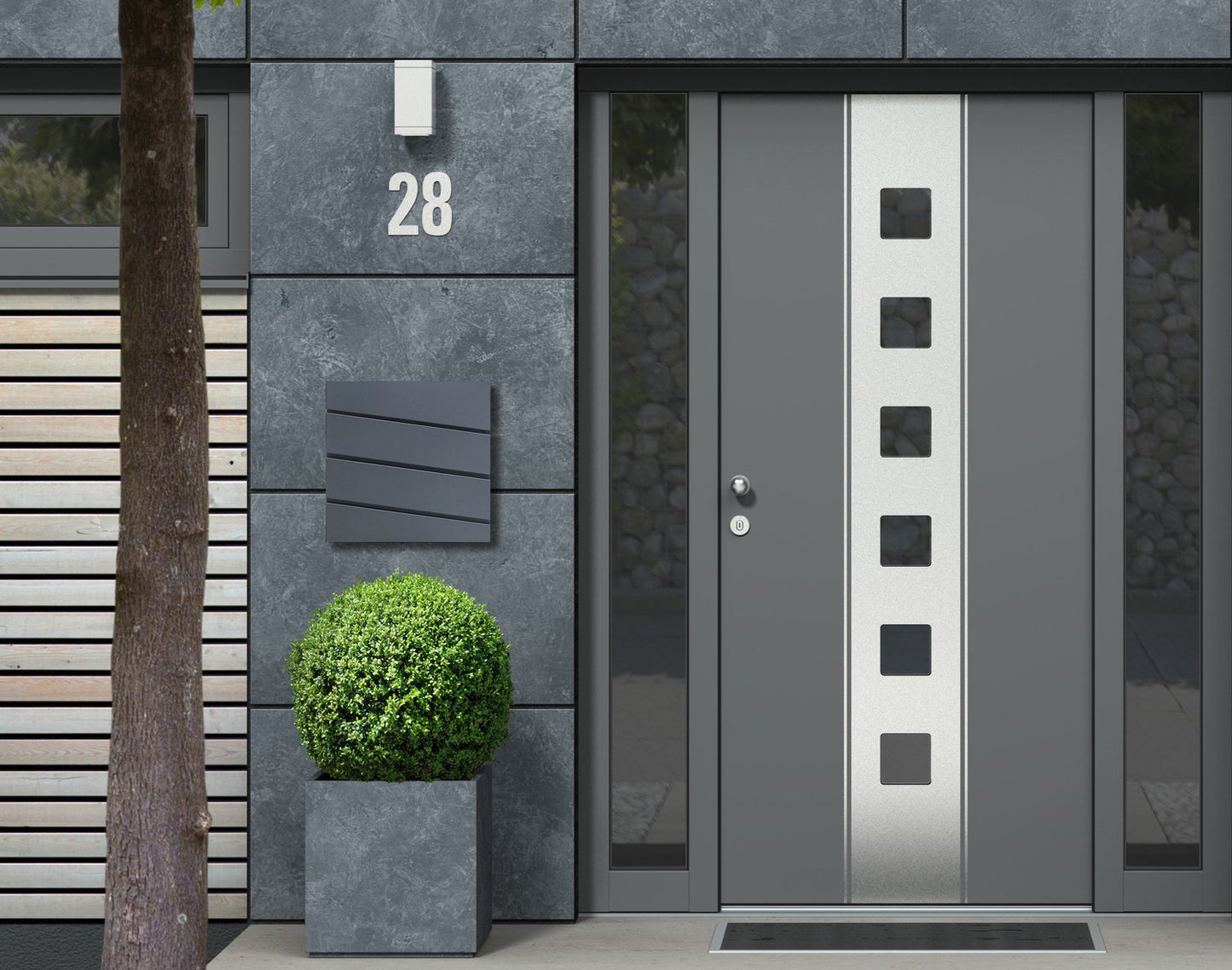 Letter box, galvanized steel, anthracite