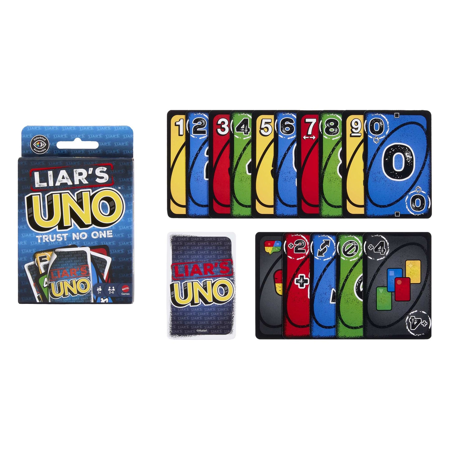 Liar's UNO Card Game, 112 Cards, Ages 7+, 2-10 Players