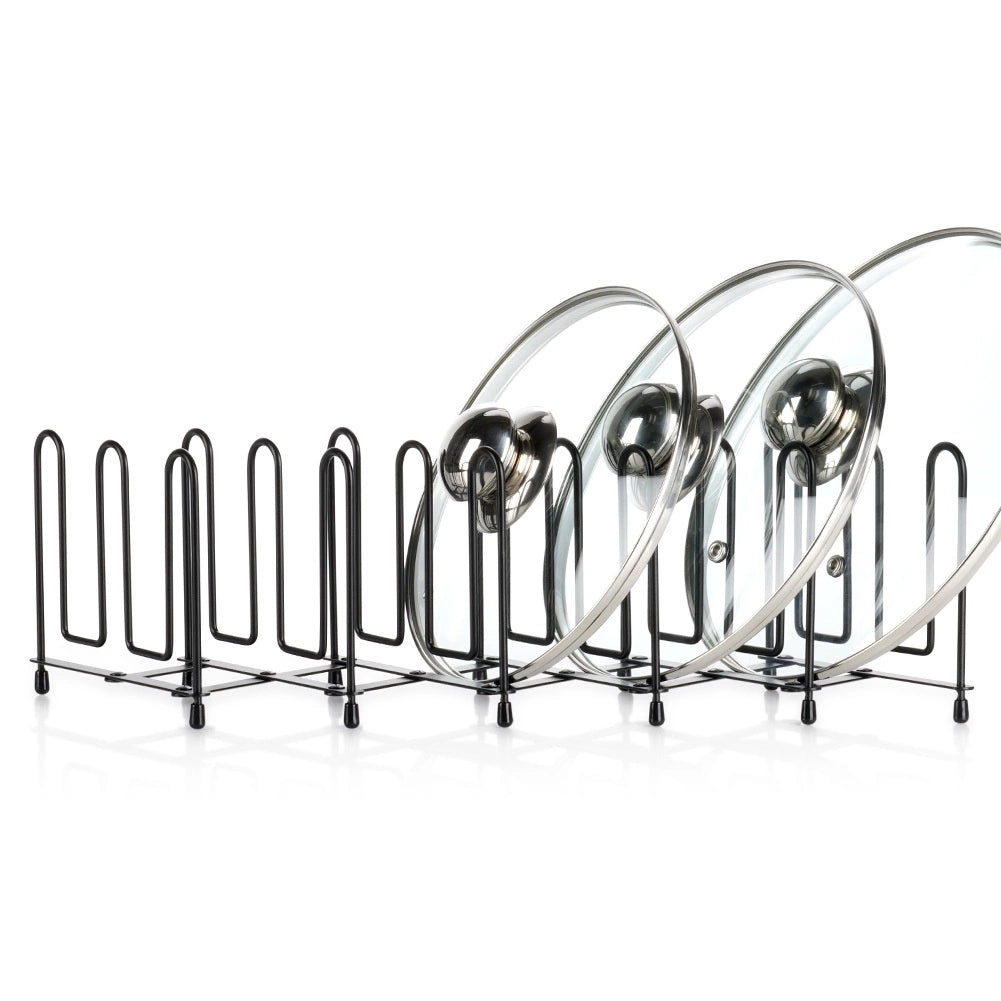 Lid Organizer, Metal, Black, Adjustable 8-74 cm