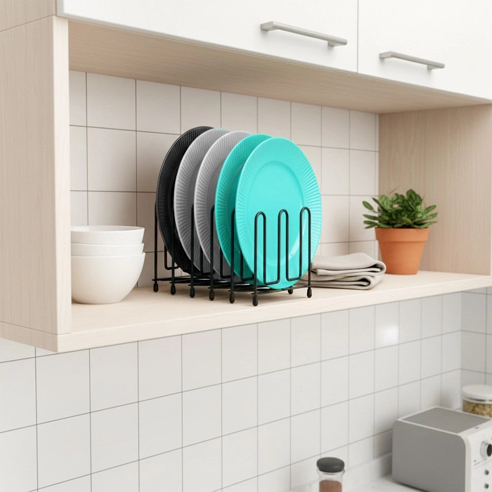 Lid Organizer, Metal, Black, Adjustable 8-74 cm