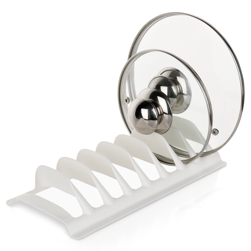 Lid and plate stand white 30x13.5x6 cm