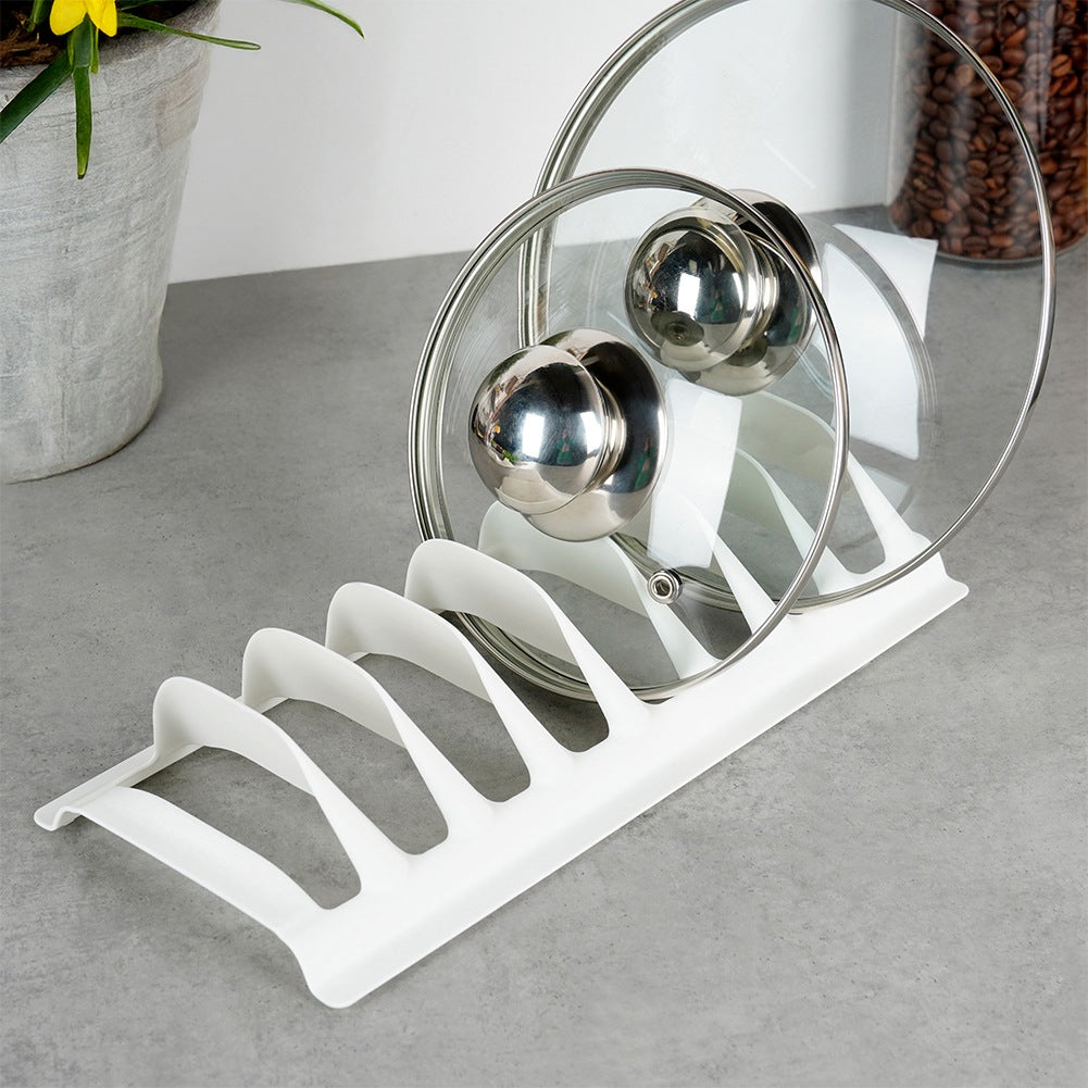 Lid and plate stand white 30x13.5x6 cm