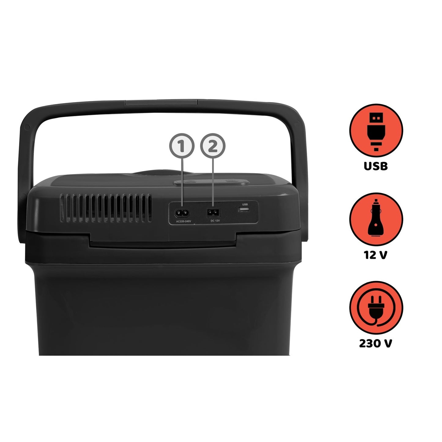 Portable Cooler 29L with ECO Mode and USB Charging