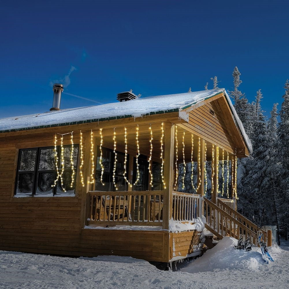 Light curtain with 220 LEDs: Perfect for Christmas decoration inside & out