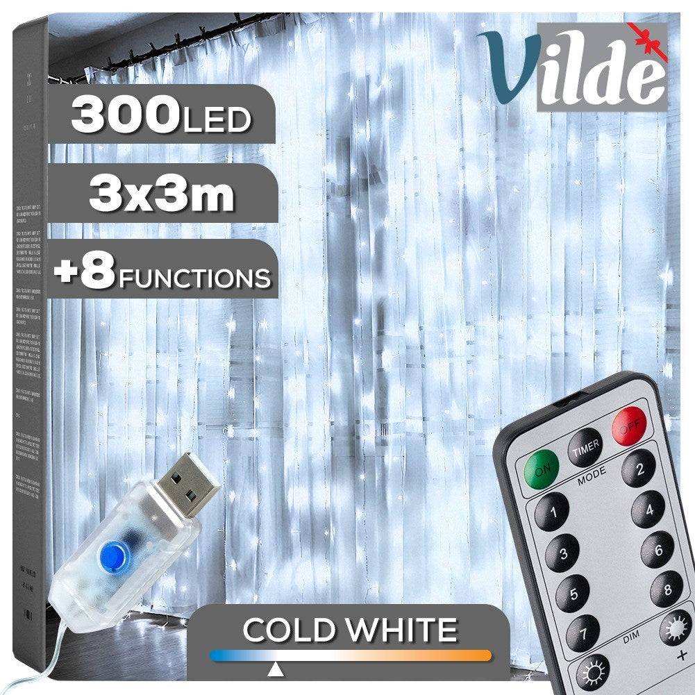 Light curtain with remote control 300 LED 3 m