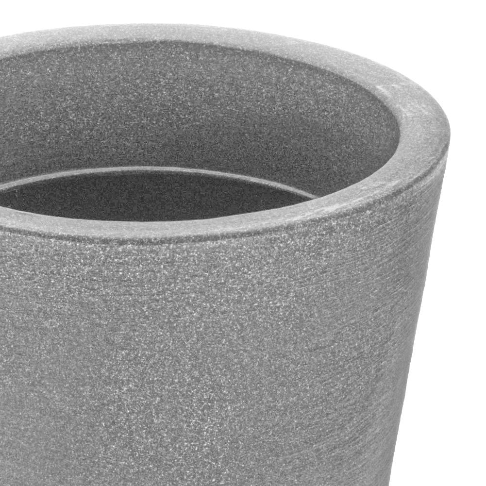 Light gray weatherproof plastic pot, 35 cm for outdoor use